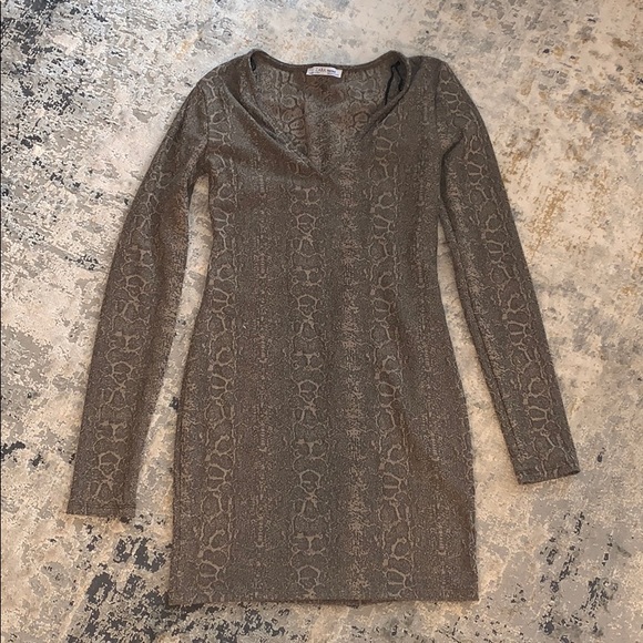 Zara long sleeve snakeskin dress size small - Picture 1 of 1